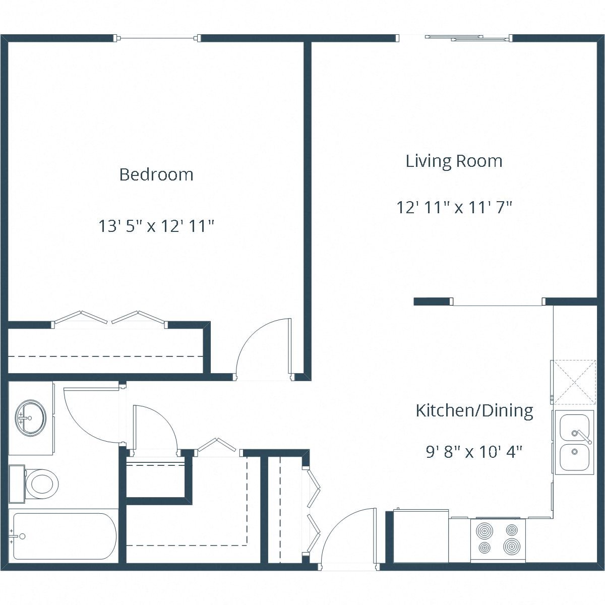 Library Lane Apartments | One Bedroom Floor Plan B Library Lane Apartments | One Bedroom Floor Plan B
