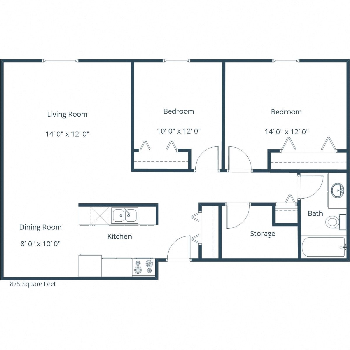 Mayfair Apartments | Two Bedroom Floor Plan A Mayfair Apartments | Two Bedroom Floor Plan A