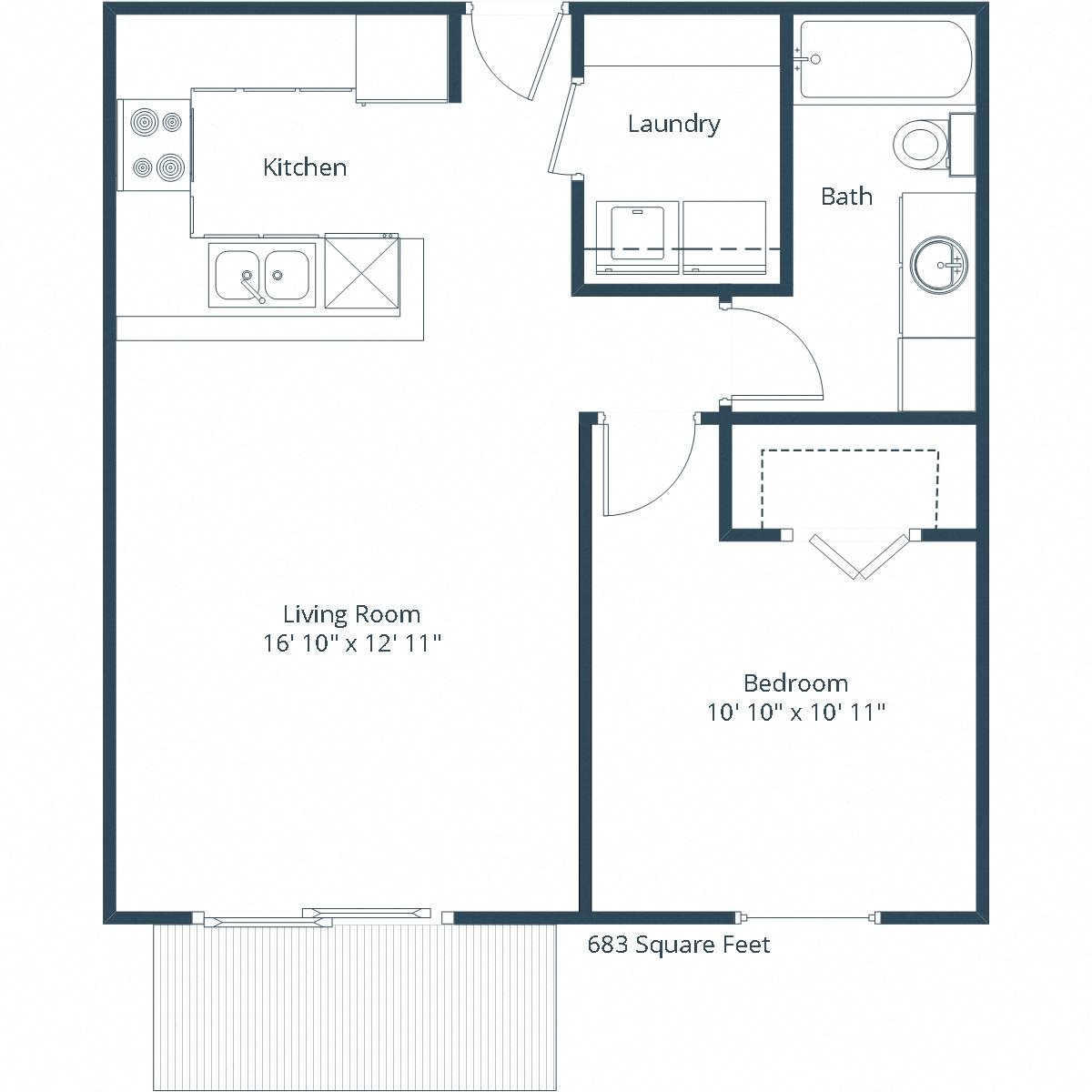 Sterling Pointe Apartments | One Bedroom Floor Plan A Sterling Pointe Apartments | One Bedroom Floor Plan A