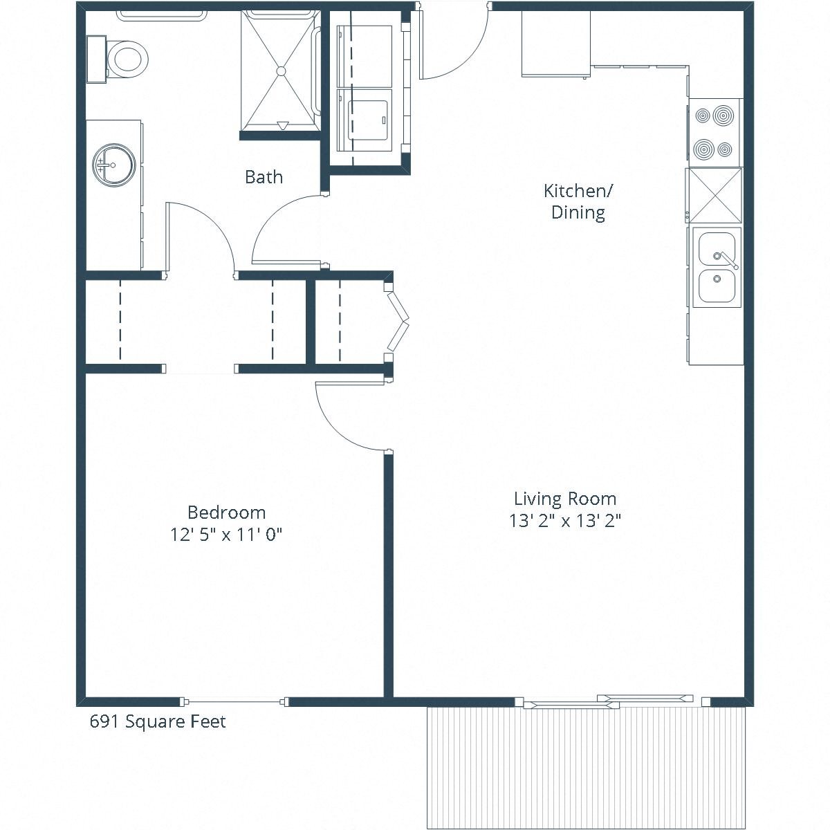 Sterling Pointe Apartments | One Bedroom Floor Plan B Sterling Pointe Apartments | One Bedroom Floor Plan B