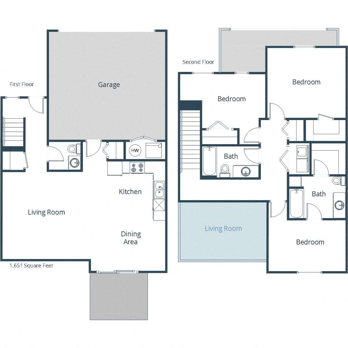 Sterling Pointe Townhomes | Three Bedroom Floor Plan A Sterling Pointe Townhomes | Three Bedroom Floor Plan A