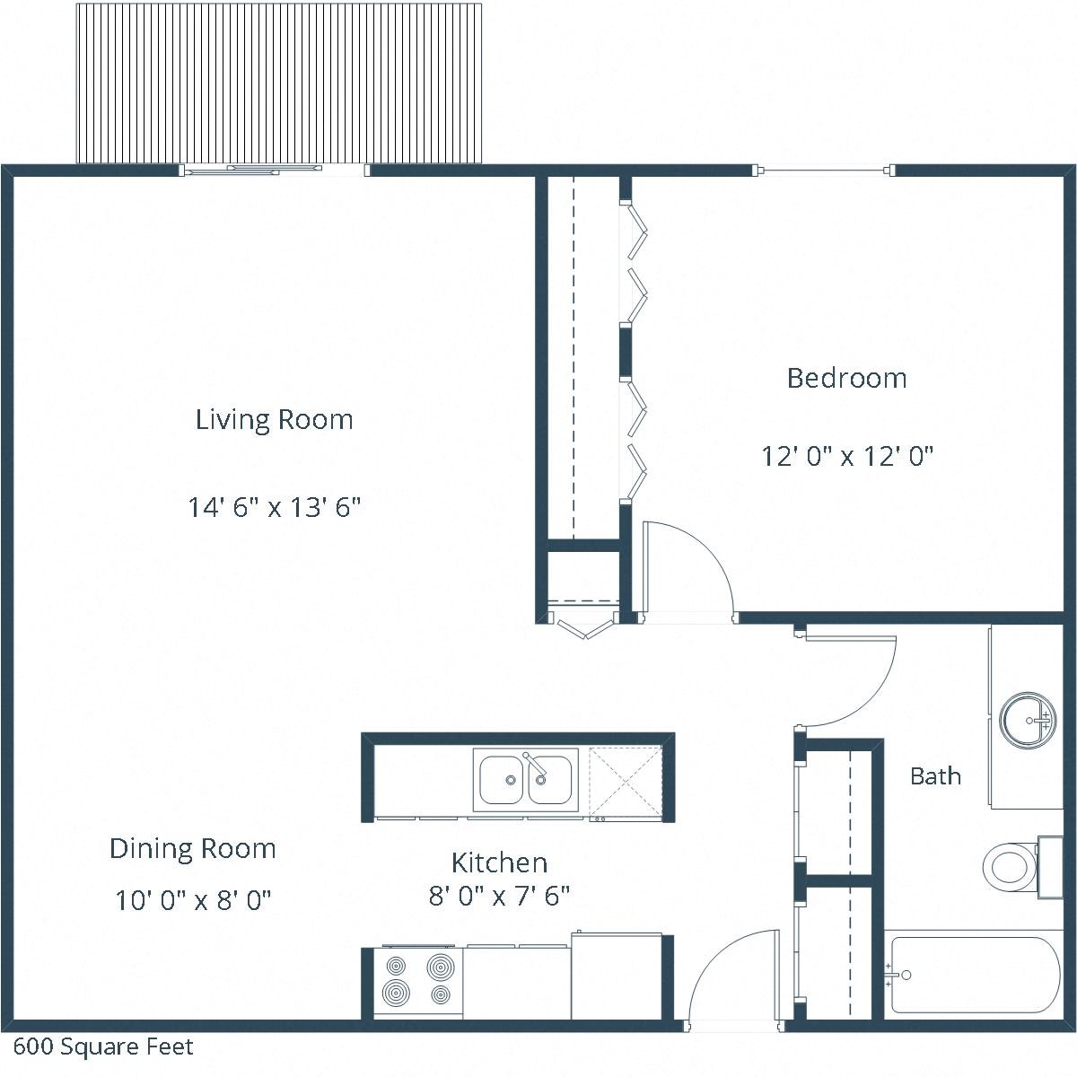 Countryside Apartments | One Bedroom Floor Plan 11A Countryside Apartments | One Bedroom Floor Plan 11A