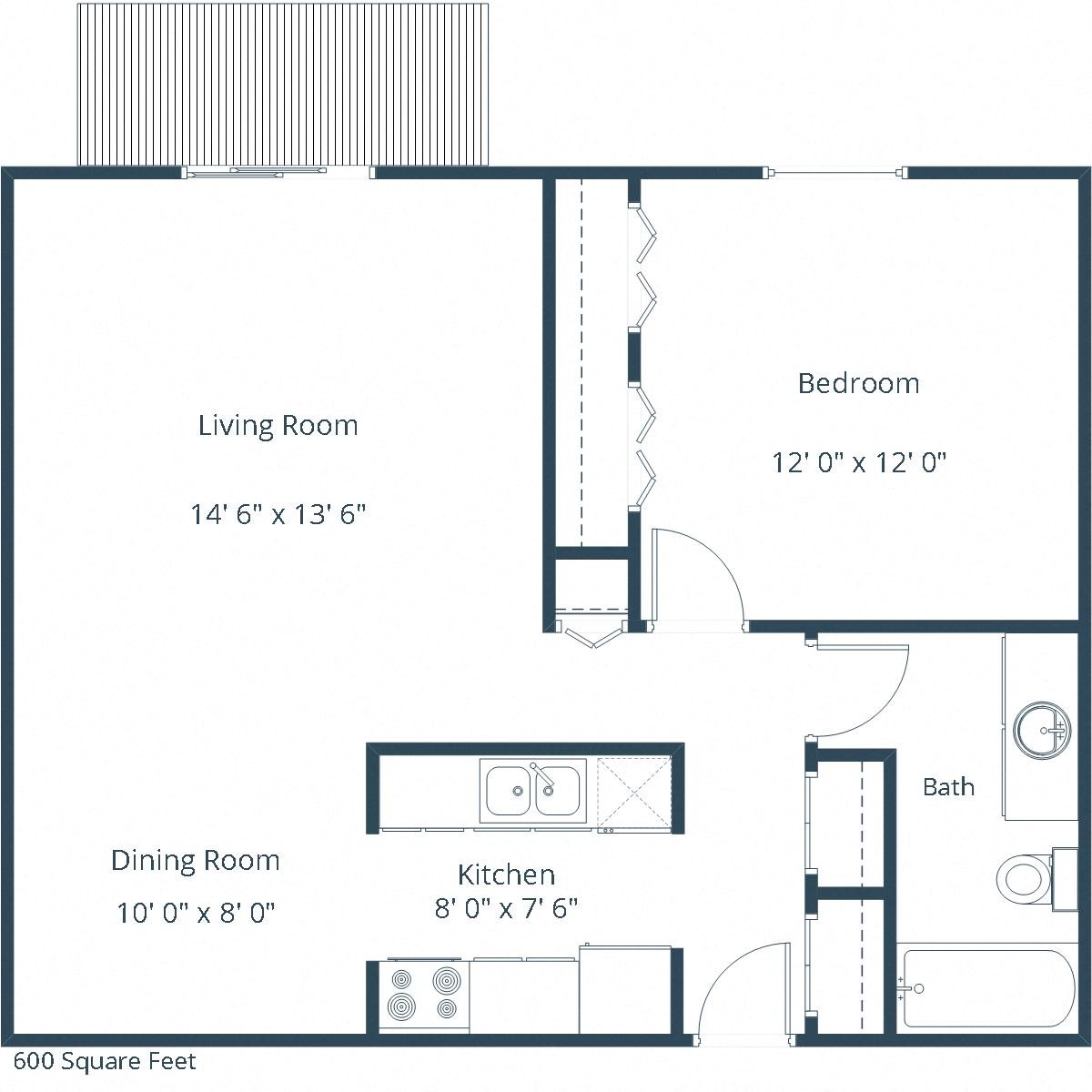 Eaglewood Apartments | One Bedroom Floor Plan 11A Eaglewood Apartments | One Bedroom Floor Plan 11A
