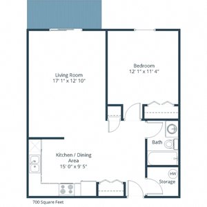 Prairiewood Meadows Apartments | One Bedroom Floor Plan A