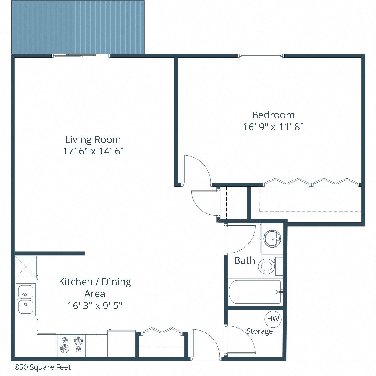Prairiewood Meadows Apartments | One Bedroom Floor Plan B Prairiewood Meadows Apartments | One Bedroom Floor Plan B