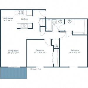 Prairiewood Meadows Apartments | Two Bedroom Floor Plan A