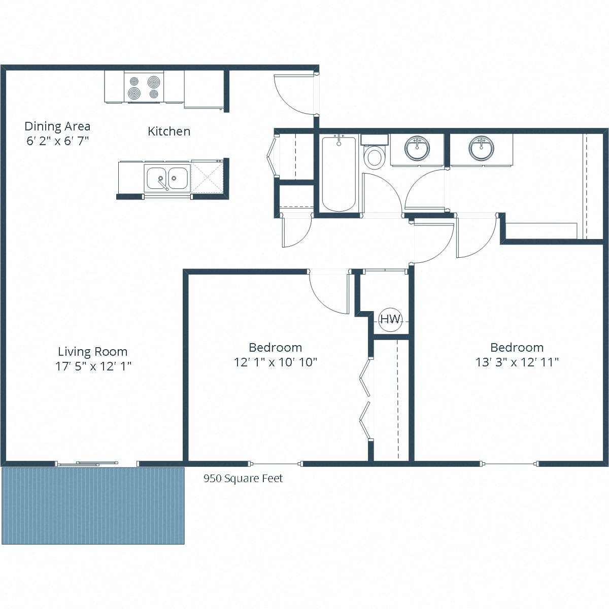 Prairiewood Meadows Apartments | Two Bedroom Floor Plan A Prairiewood Meadows Apartments | Two Bedroom Floor Plan A
