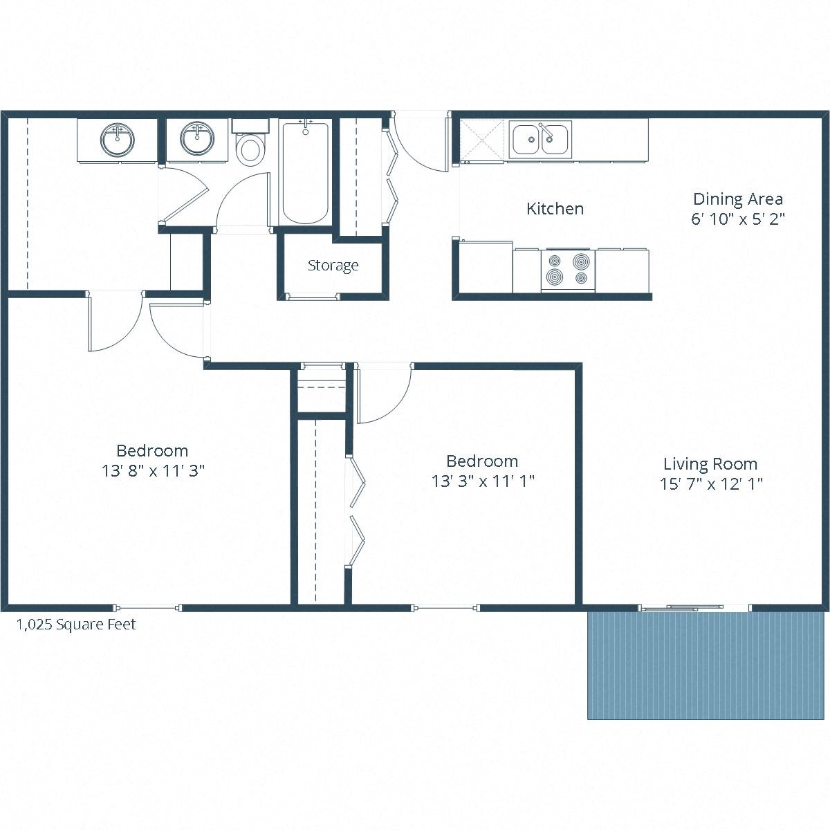 Prairiewood Meadows Apartments | Two Bedroom Floor Plan B Prairiewood Meadows Apartments | Two Bedroom Floor Plan B