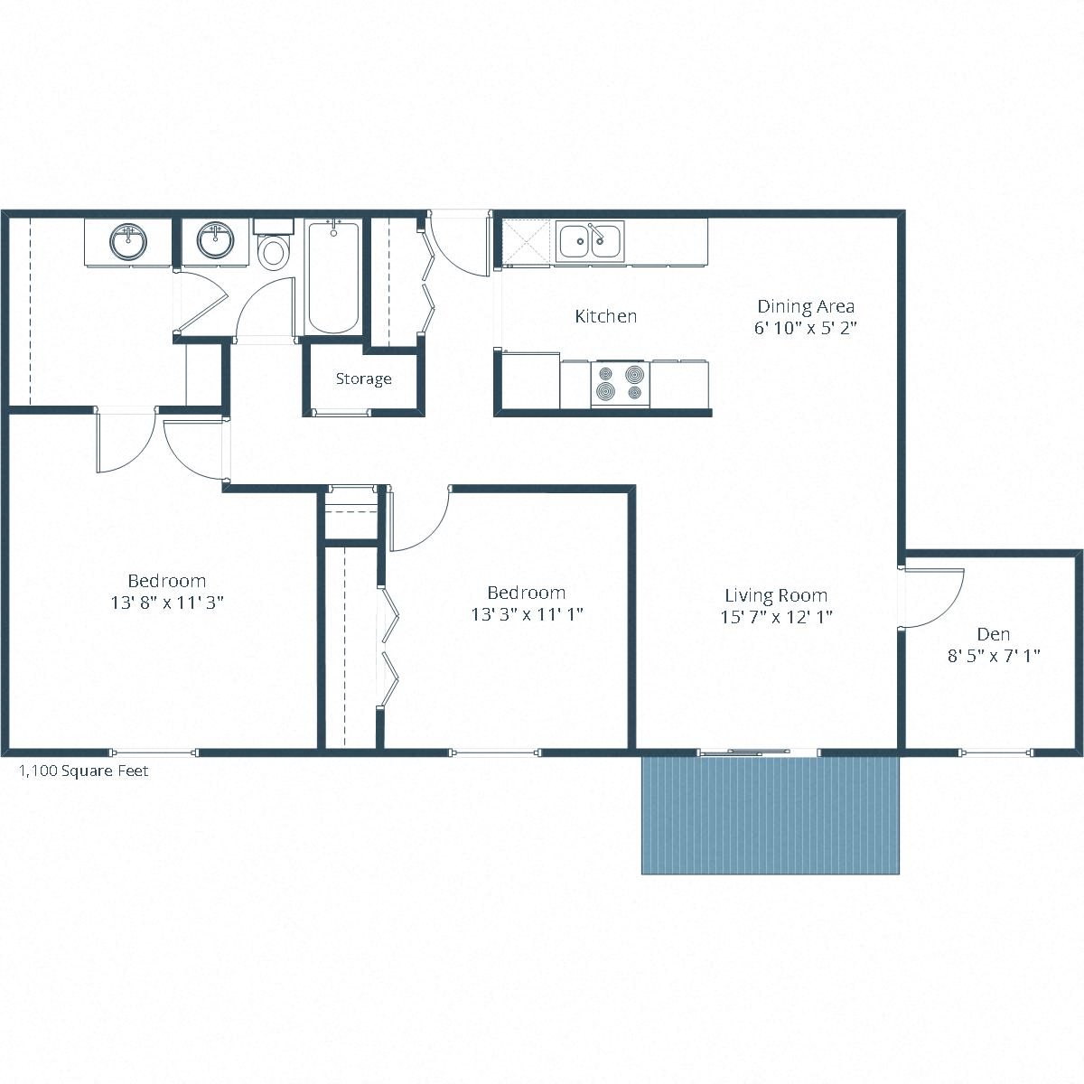 Prairiewood Meadows Apartments | Two Bedroom Floor Plan C Prairiewood Meadows Apartments | Two Bedroom Floor Plan C