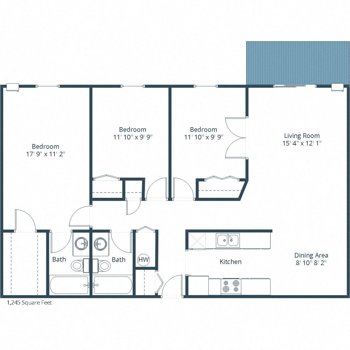Prairiewood Meadows Apartments | Three Bedroom Floor Plan A Prairiewood Meadows Apartments | Three Bedroom Floor Plan A