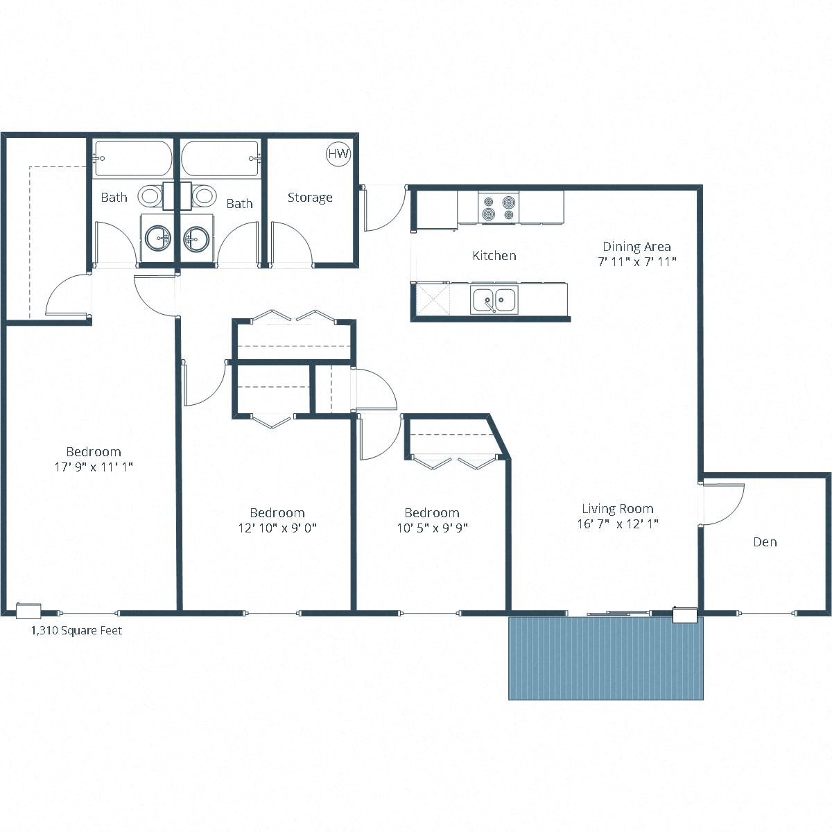 Prairiewood Meadows Apartments | Three Bedroom Floor Plan C Prairiewood Meadows Apartments | Three Bedroom Floor Plan C