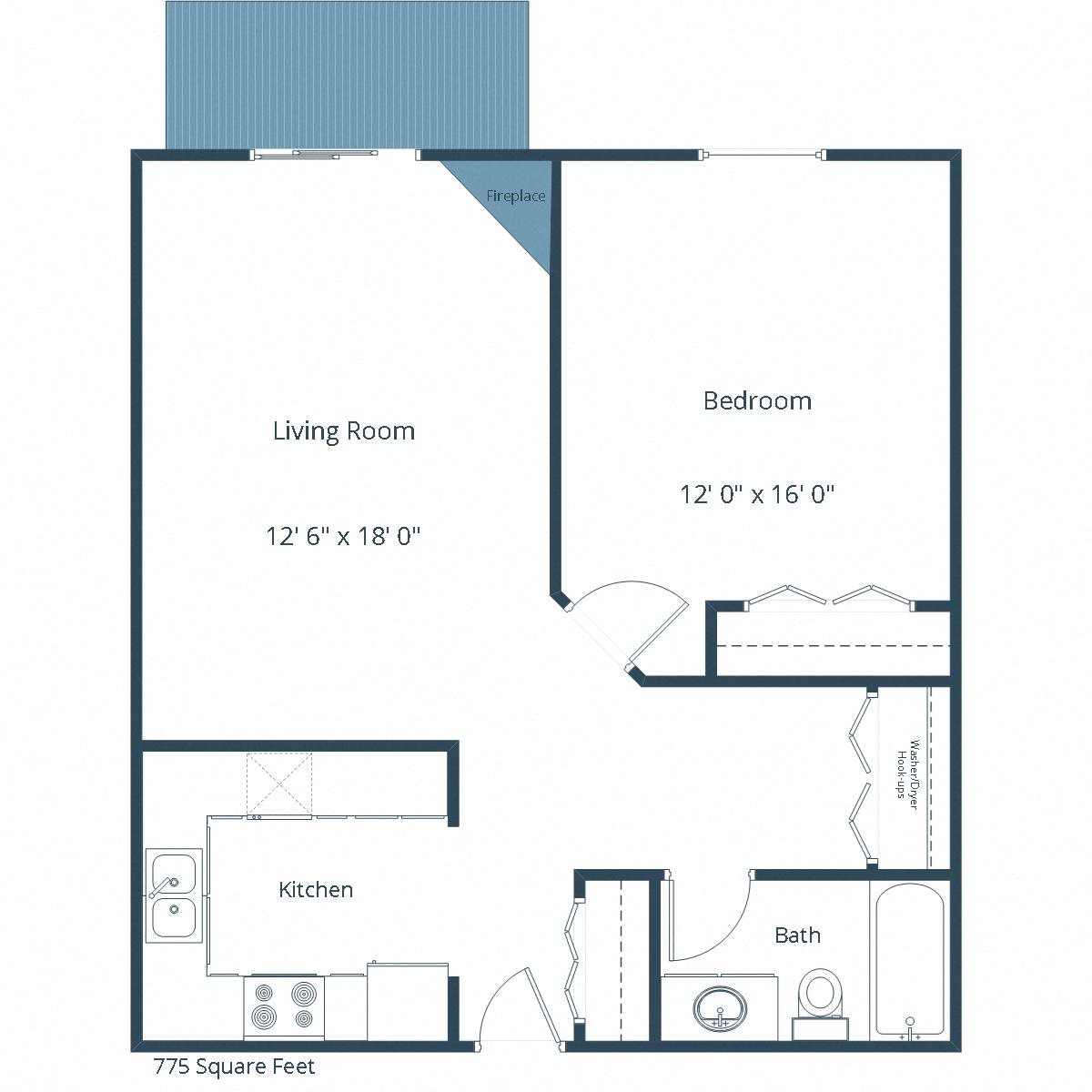 Westview Towers | One Bedroom Plan 11A Westview Towers | One Bedroom Plan 11A