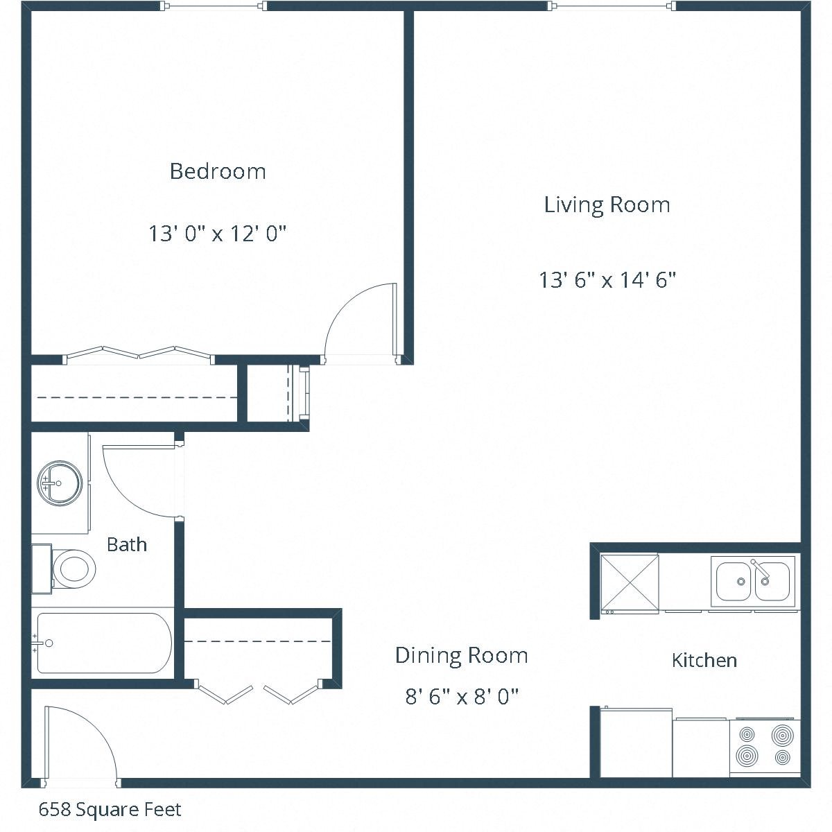 Sargent Apartments | One Bedroom Floor Plan 11A Sargent Apartments | One Bedroom Floor Plan 11A
