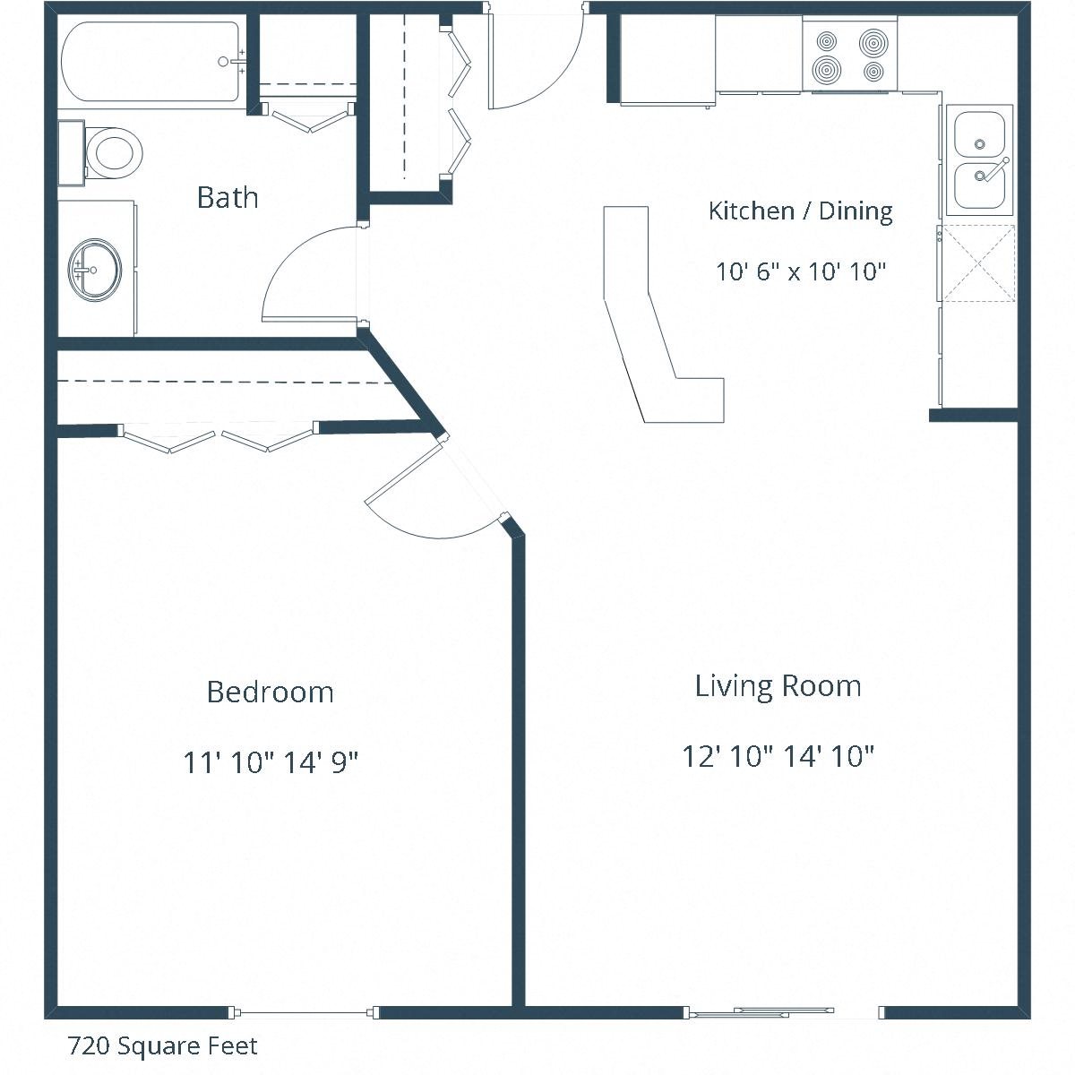 Summit Point Apartments | One Bedroom Floor Plan 11A Summit Point Apartments | One Bedroom Floor Plan 11A