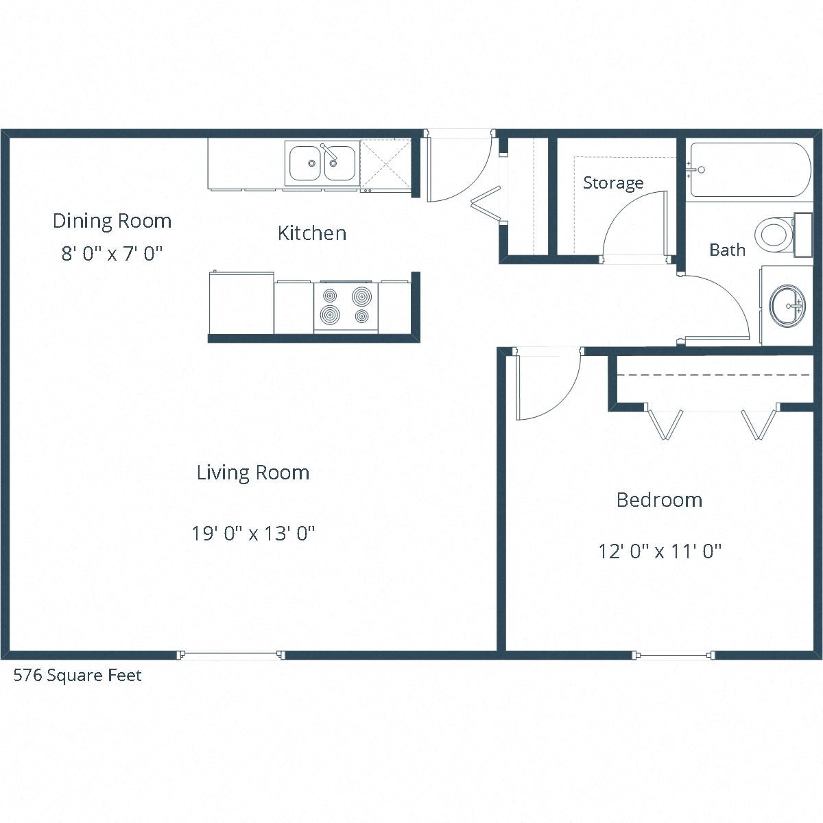 Belmont Apartments | One Bedroom Floor Plan Belmont Apartments | One Bedroom Floor Plan