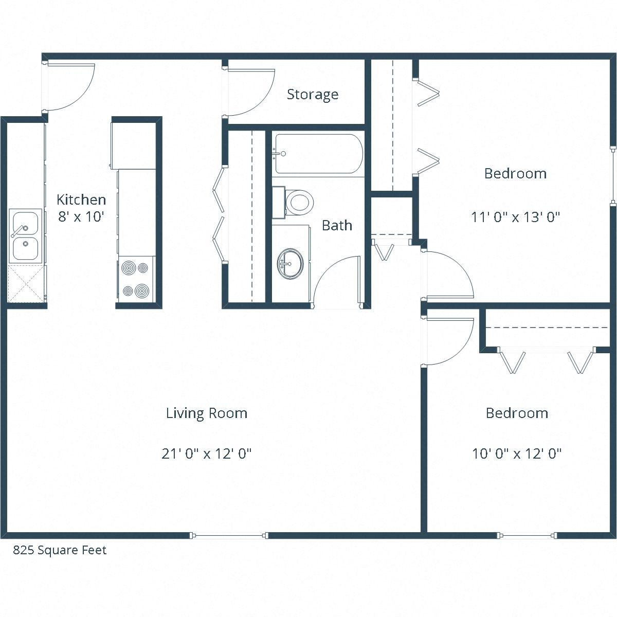 Eagle Sky Apartments | Two Bedroom Floor Plan B Eagle Sky Apartments | Two Bedroom Floor Plan B