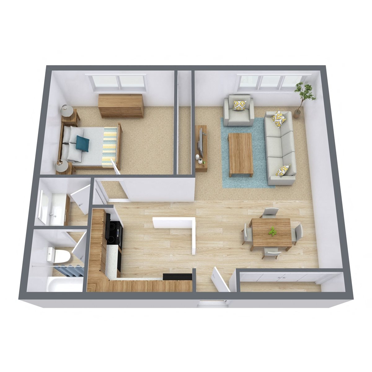 High Ridge - One Bedroom Floor Plan 11B High Ridge - One Bedroom Floor Plan 11B