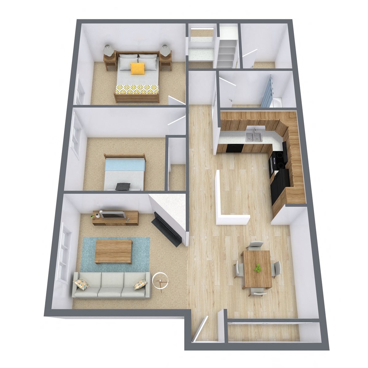 High Ridge Apartments | Floor Plan 21A High Ridge Apartments | Floor Plan 21A