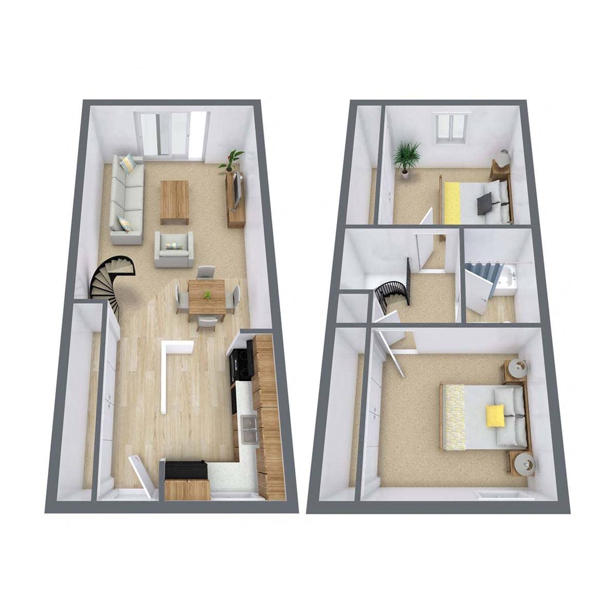 High Ridge Apartments | Floor Plan 21T High Ridge Apartments | Floor Plan 21T