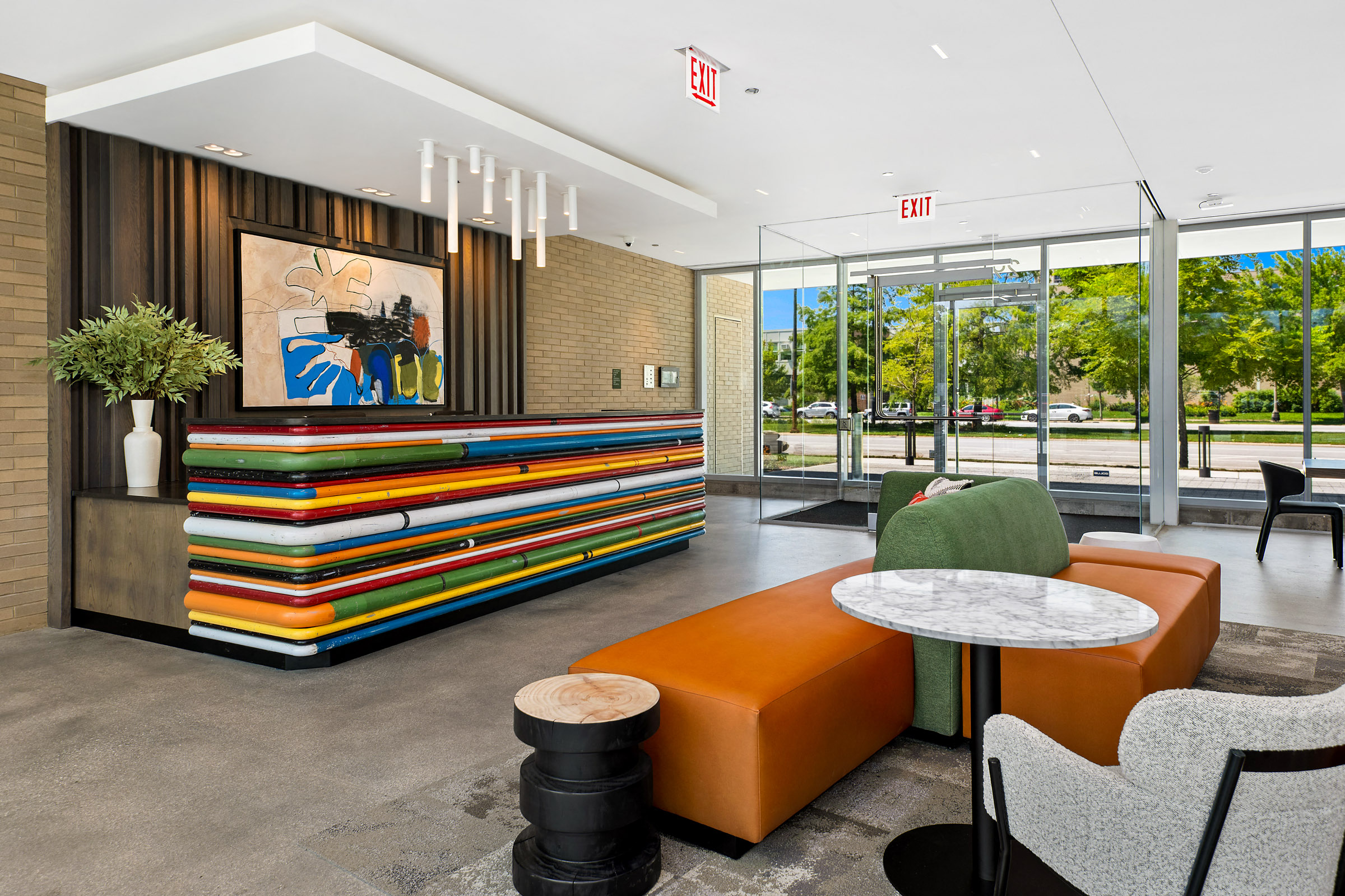 Front Desk, Reception Desk at Prairie Shores, Chicago, Illinois