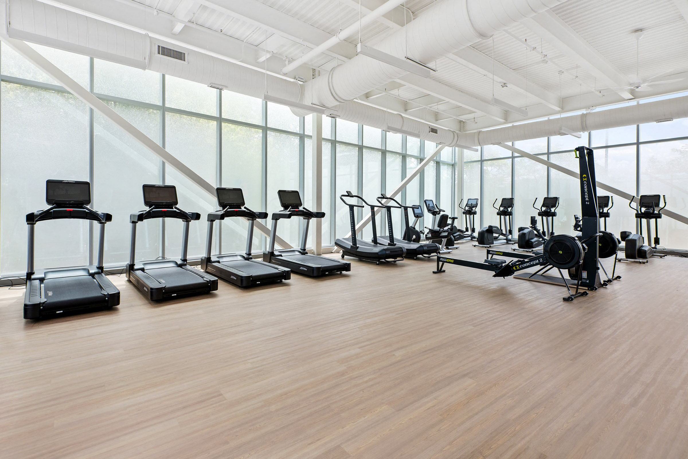 fitness center with cardio equipment