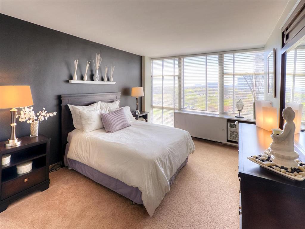 Bedroom With Expansive Window, at Prairie Shores, Chicago