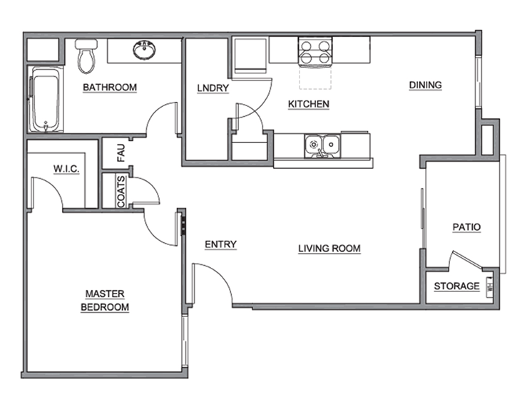 Decatur Commons Family 1-Bedroom Floorplan