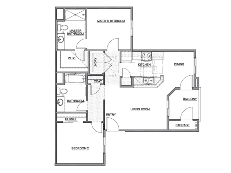 Decatur Commons Family 2-Bedroom Floorplan