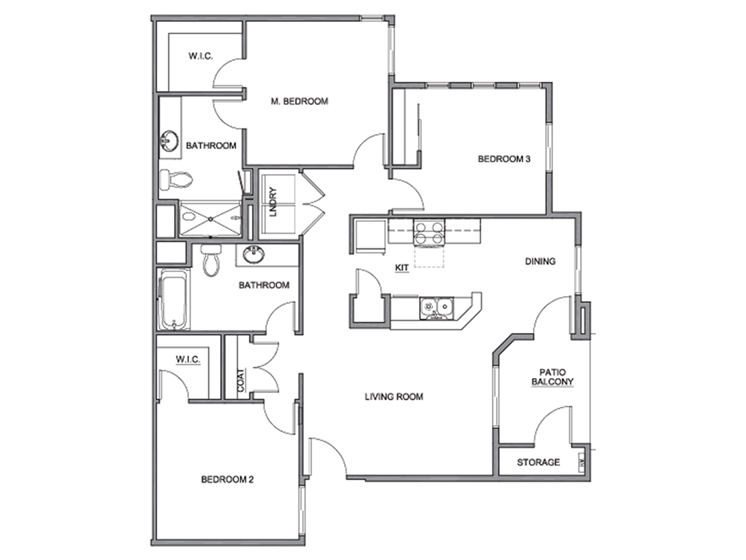 Decatur Commons Family 3-Bedroom Floorplan