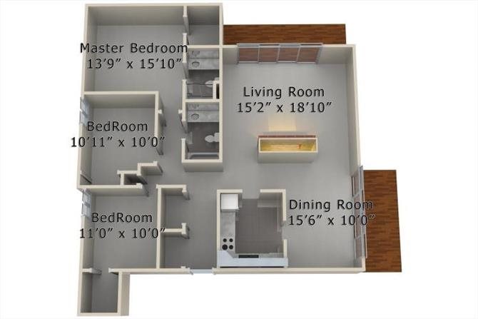 3 Bed 2 Bath