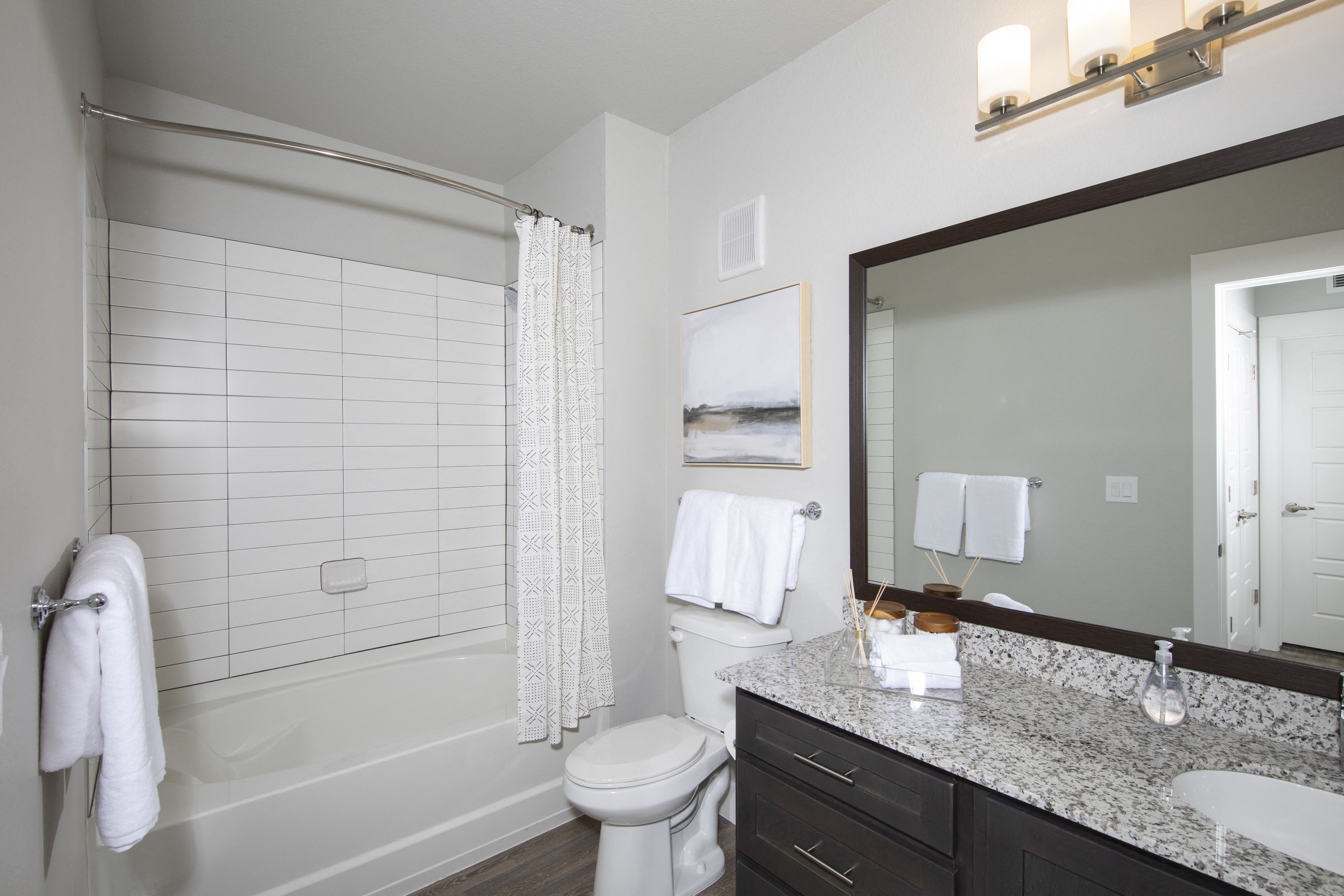a bathroom at a senior apartment community