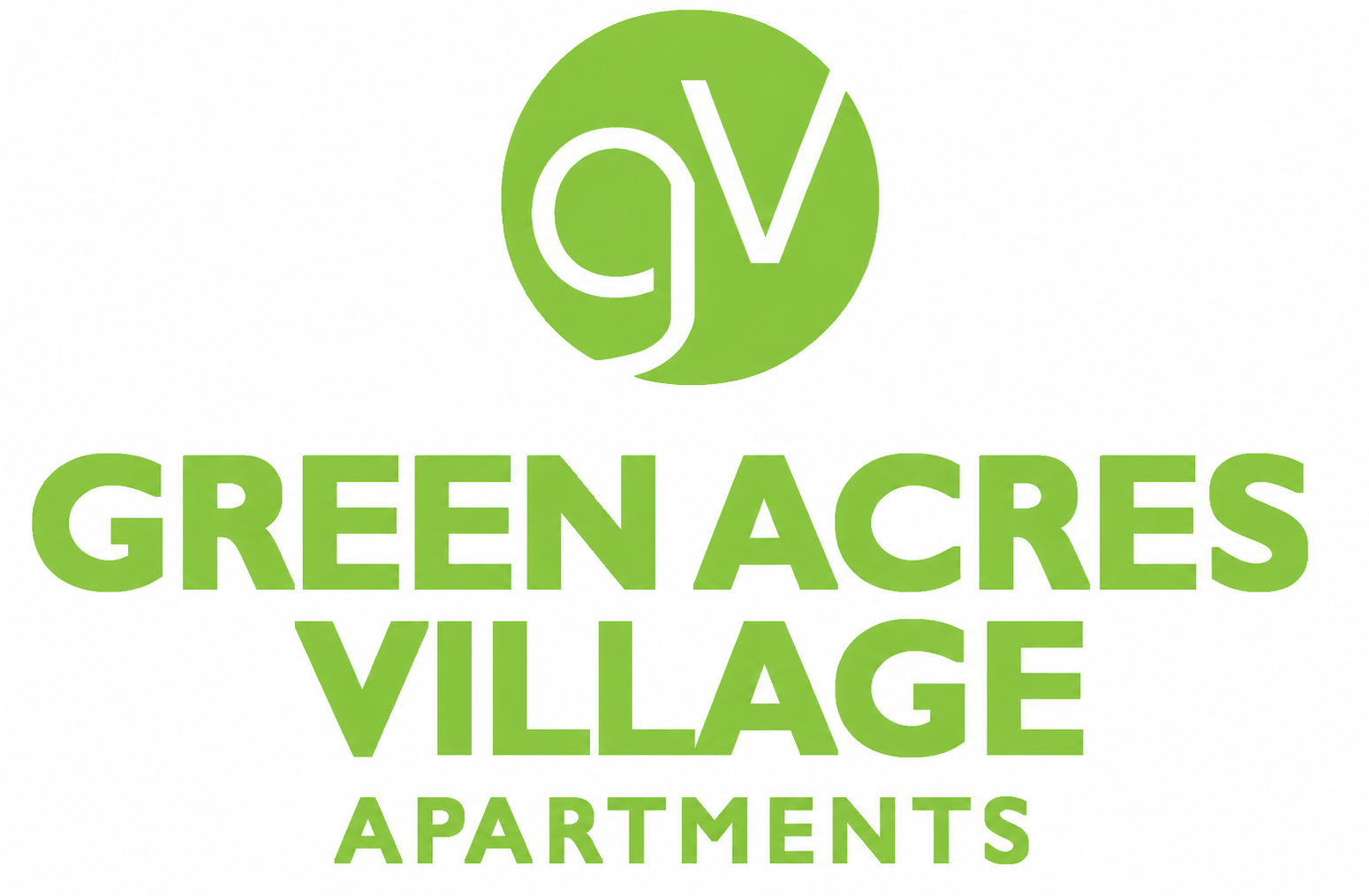 A logo for Green Acres Village Apartments is displayed.