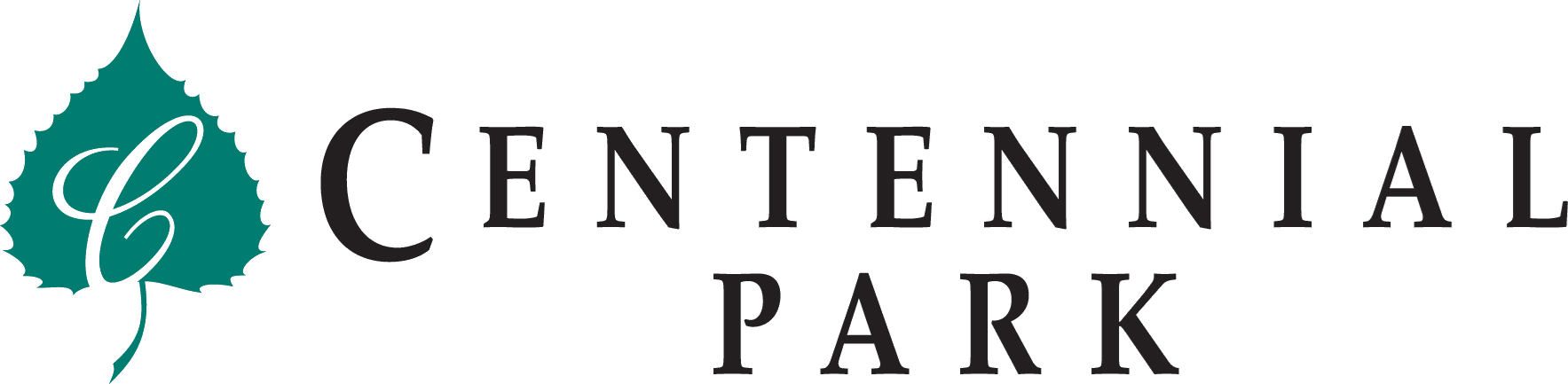 a green logo with the words central park on it