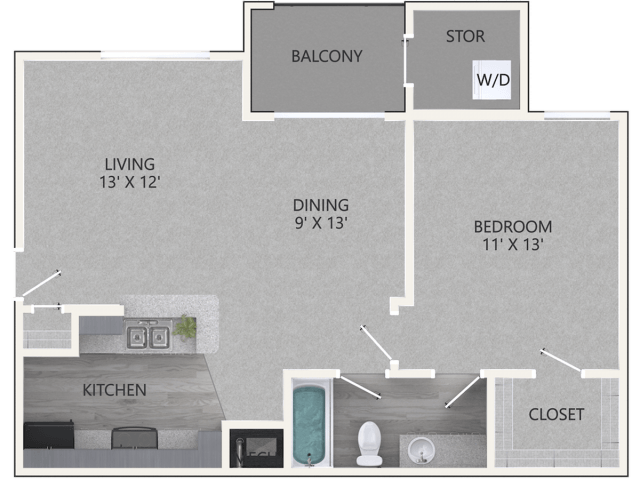 1 BEDROOM Image