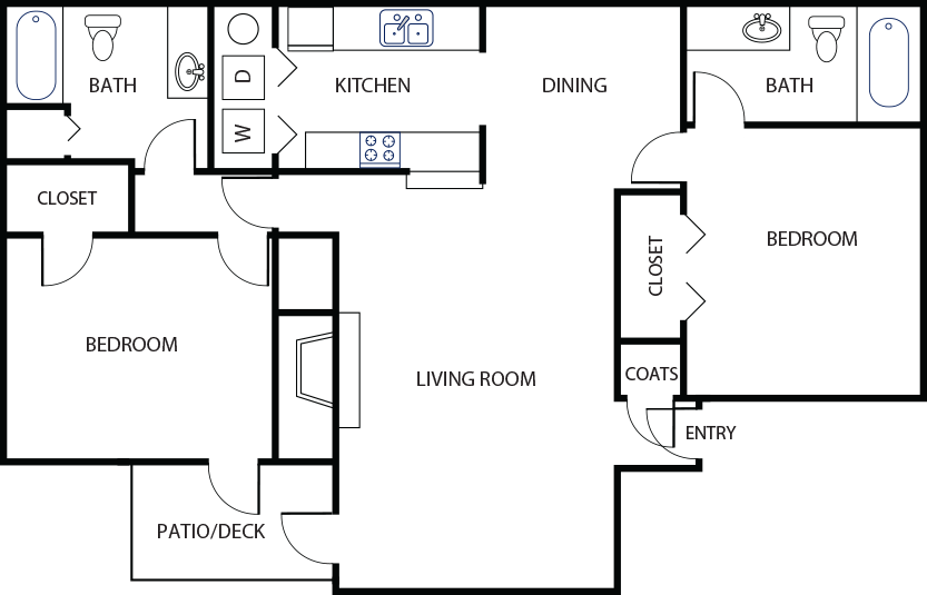 2 Bedroom, 2 Bath Image