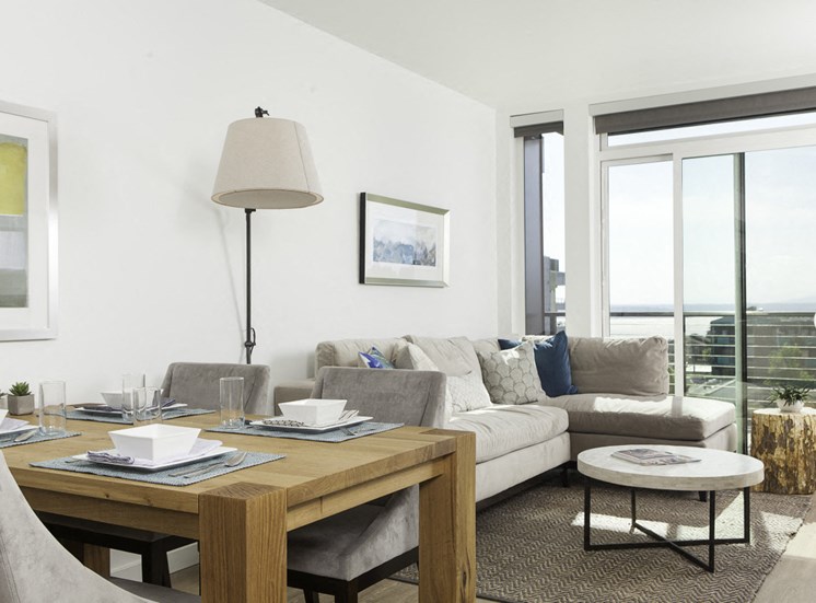 4730 California Apartments Model Living Room and Window