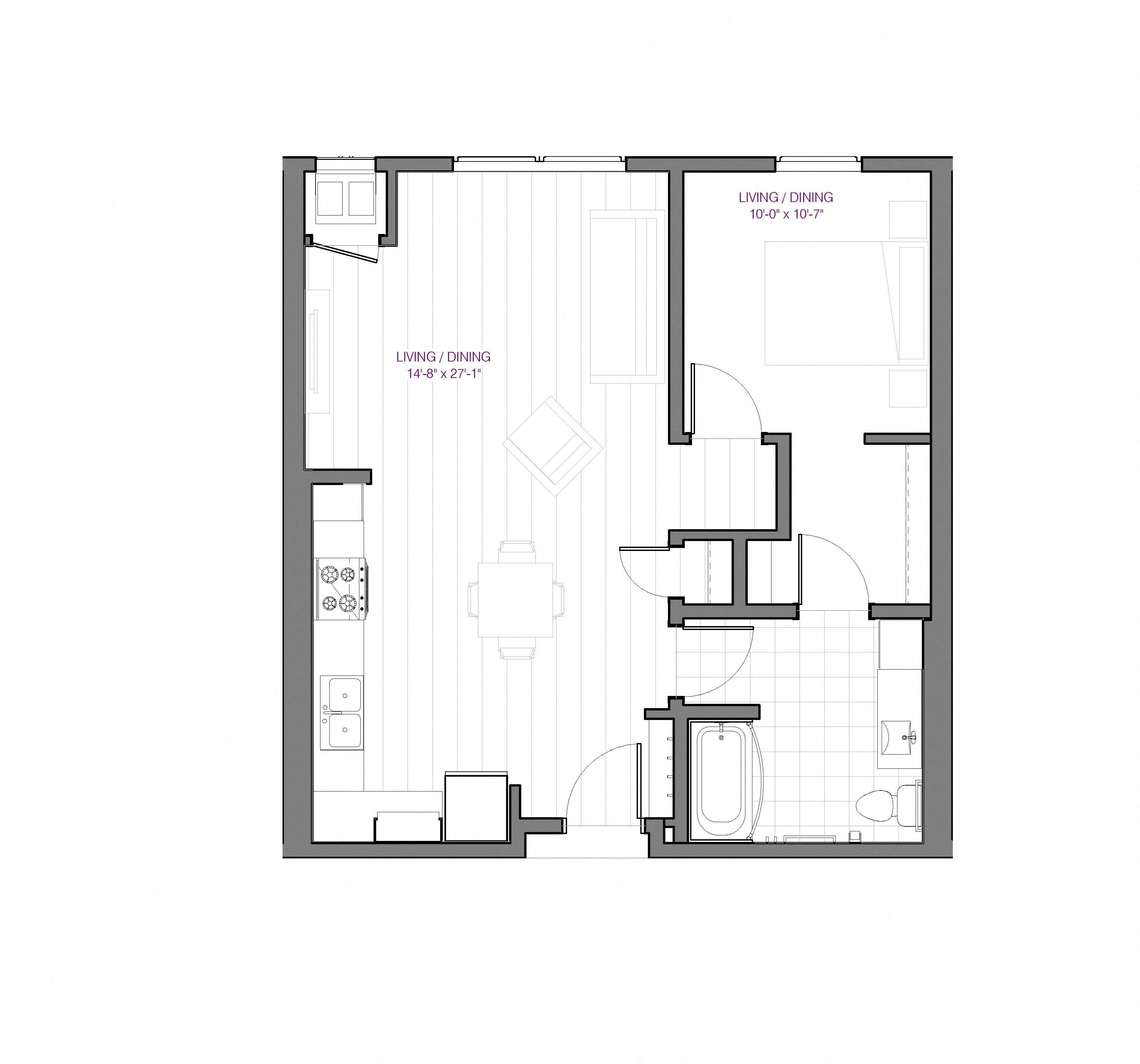 One bedroom floorplan One bedroom floorplan