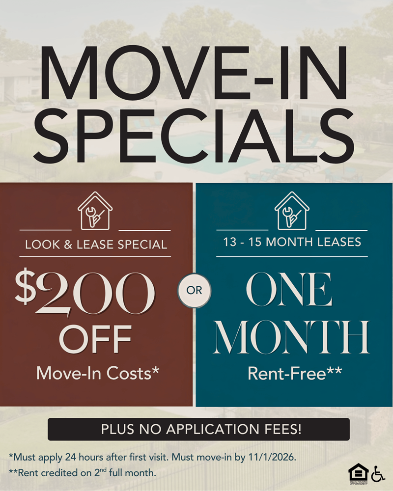 one month rent free at woodland oaks apartments