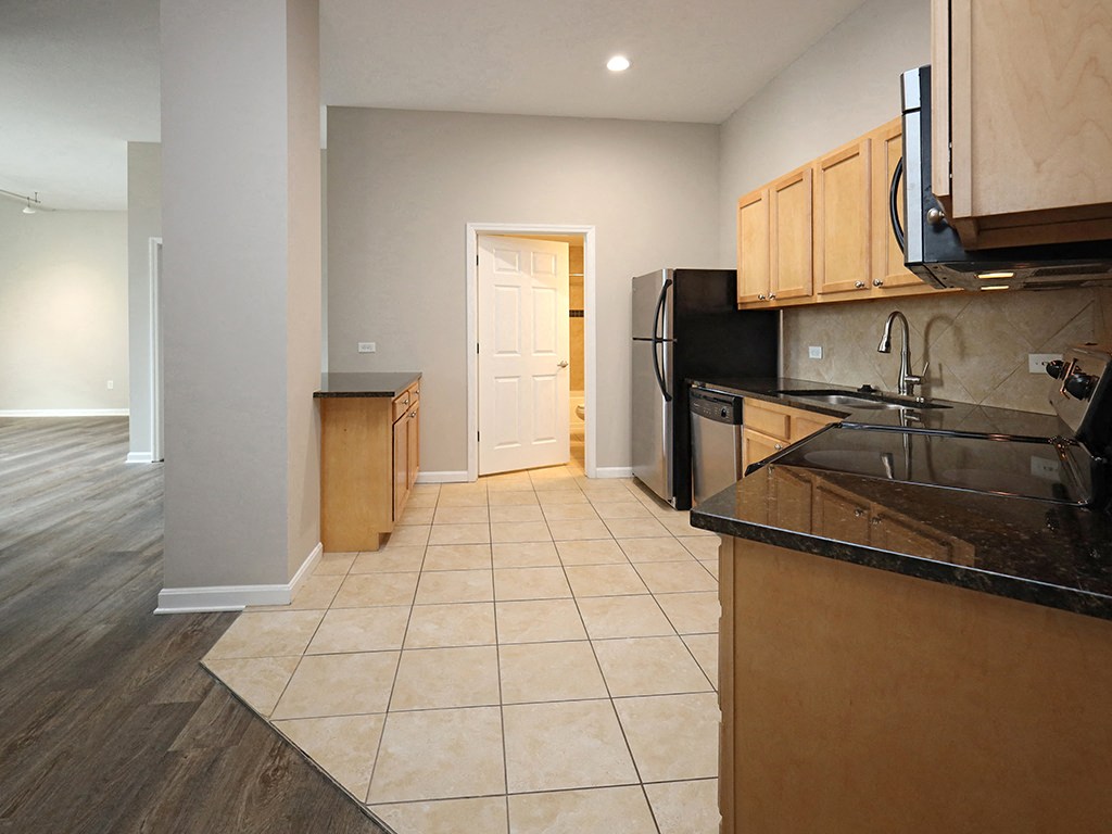 Kitchen at The Residences at 668 Apartments, Cleveland OH 44114