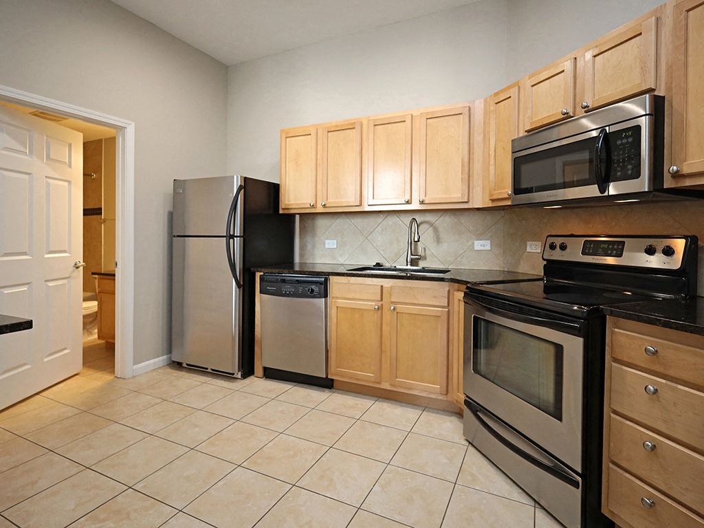 Kitchen at The Residences at 668 Apartments, Cleveland OH 44114