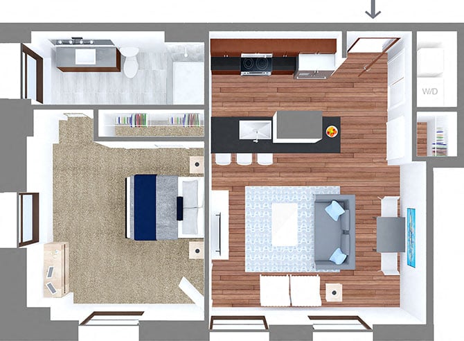 Suite Style G1 at The Terminal Tower Residences Apartments, Ohio