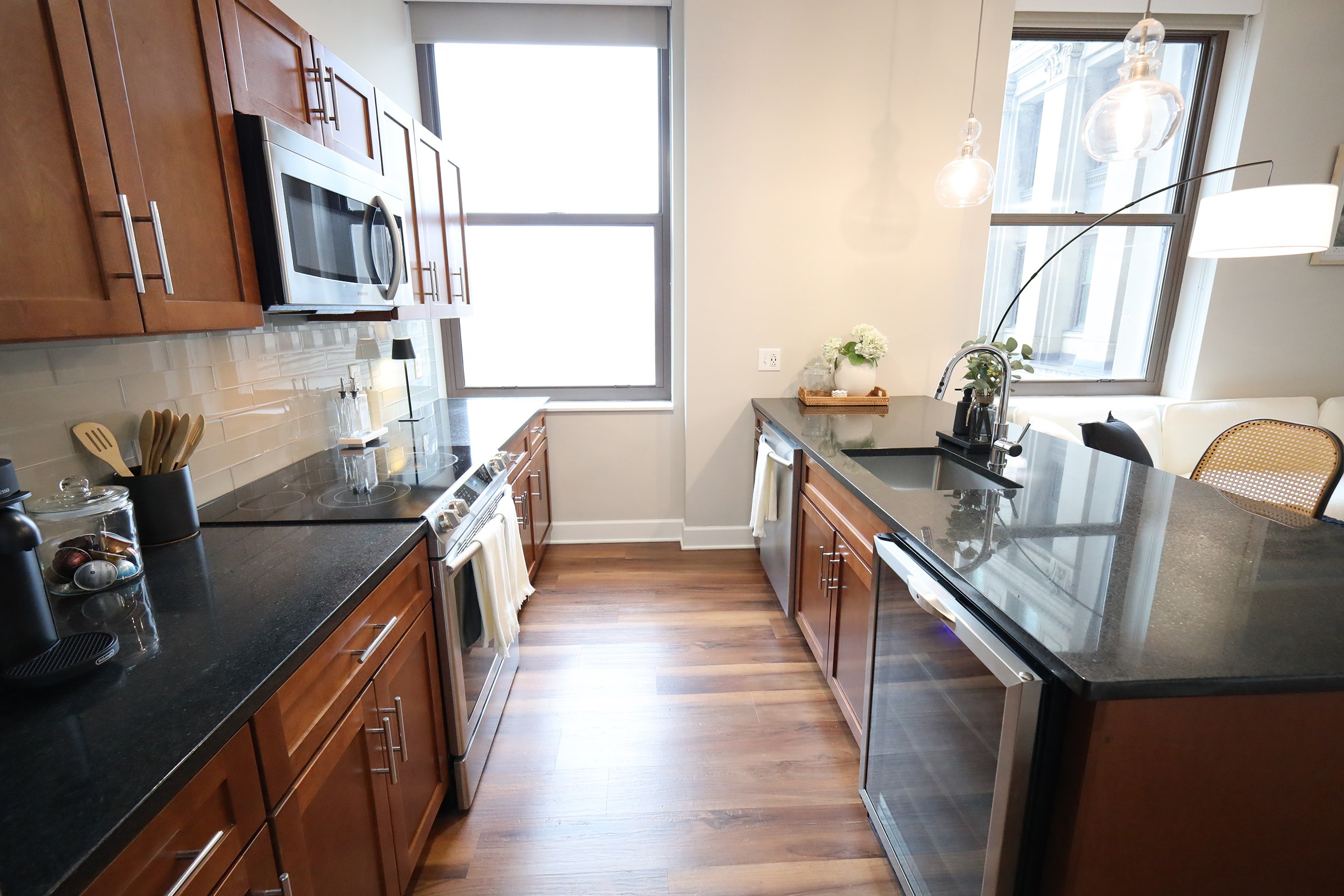 Kitchen at The Terminal Tower Residences Apartments, Ohio, 44113