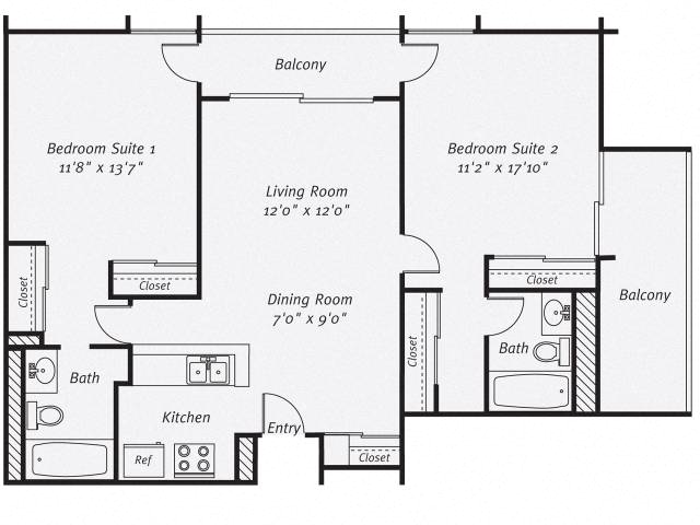 Floor plan layout diagram for B1 (Premium)
