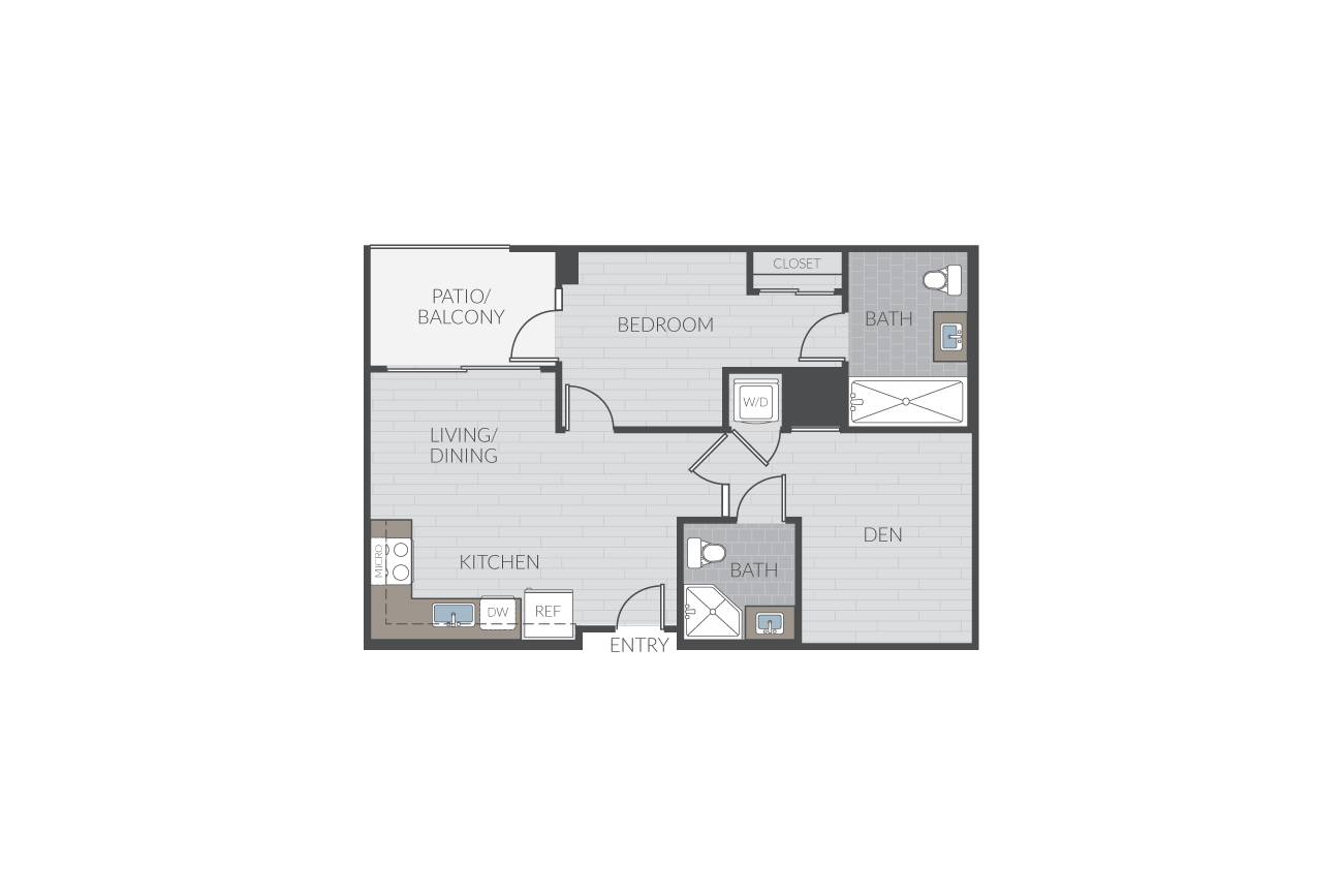 Plan 1I + Den floor plan