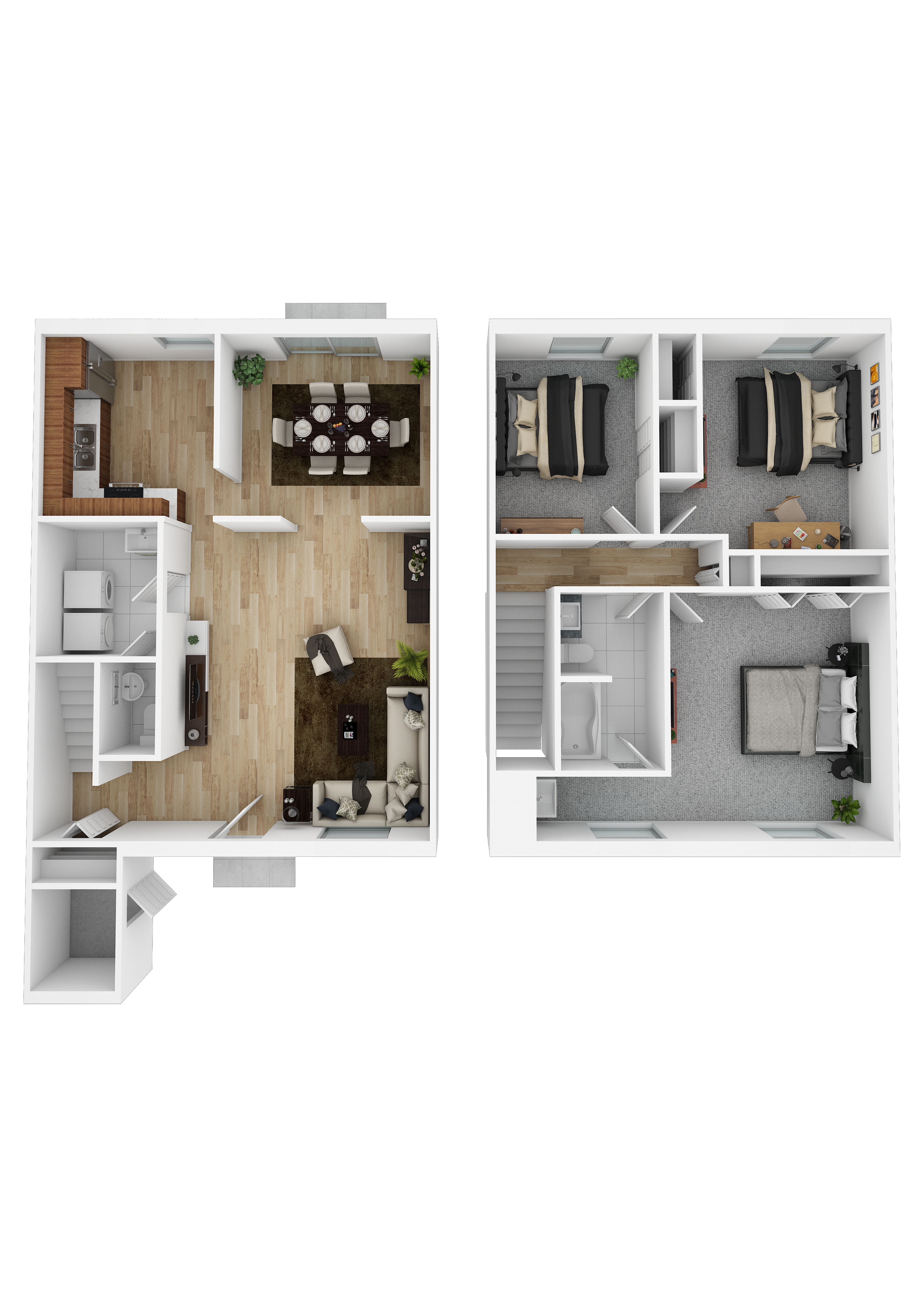 Gateway Airport Townhome Floor plan Style A,Gateway Airport Townhome Floor plan Style A