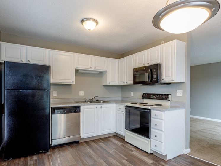 Fully equipped kitchen with appliances