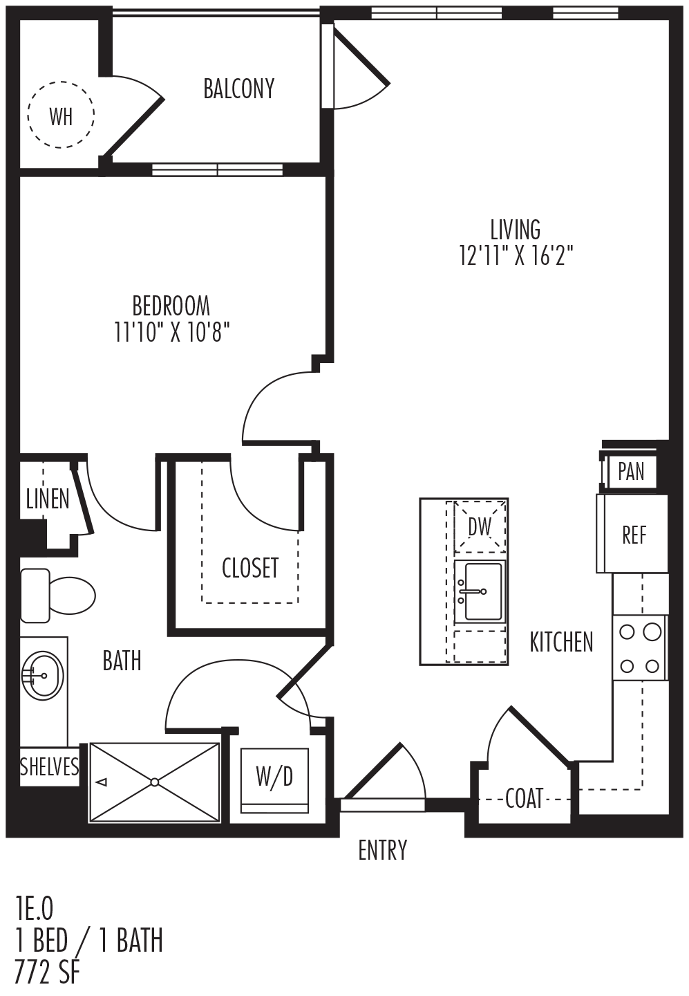 1E floor plan