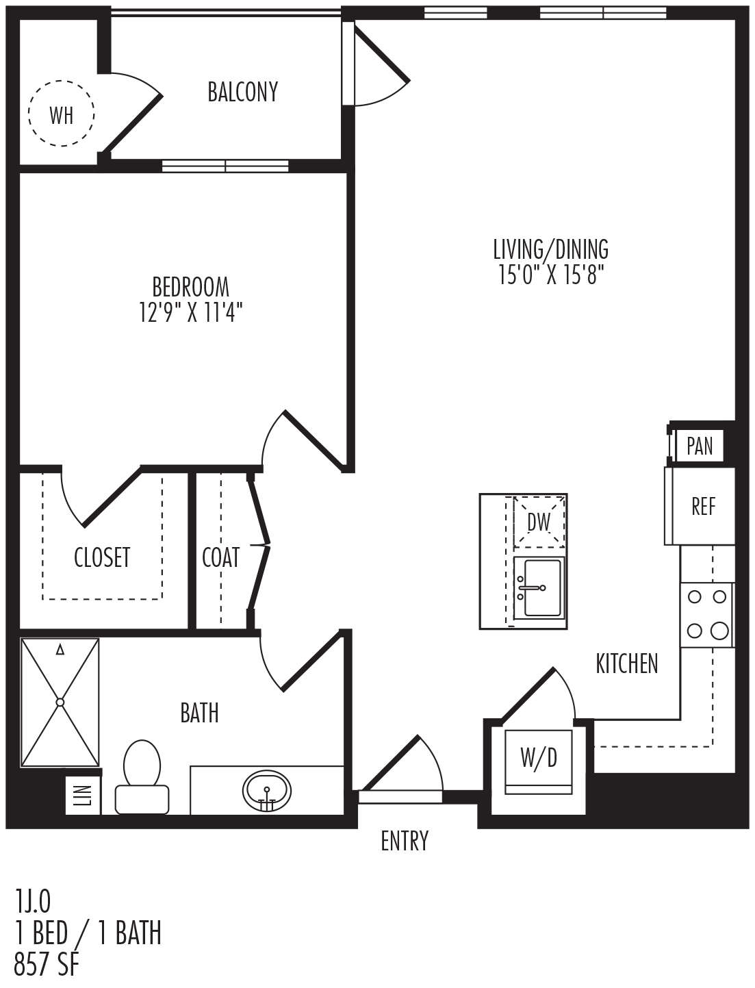 1J floor plan