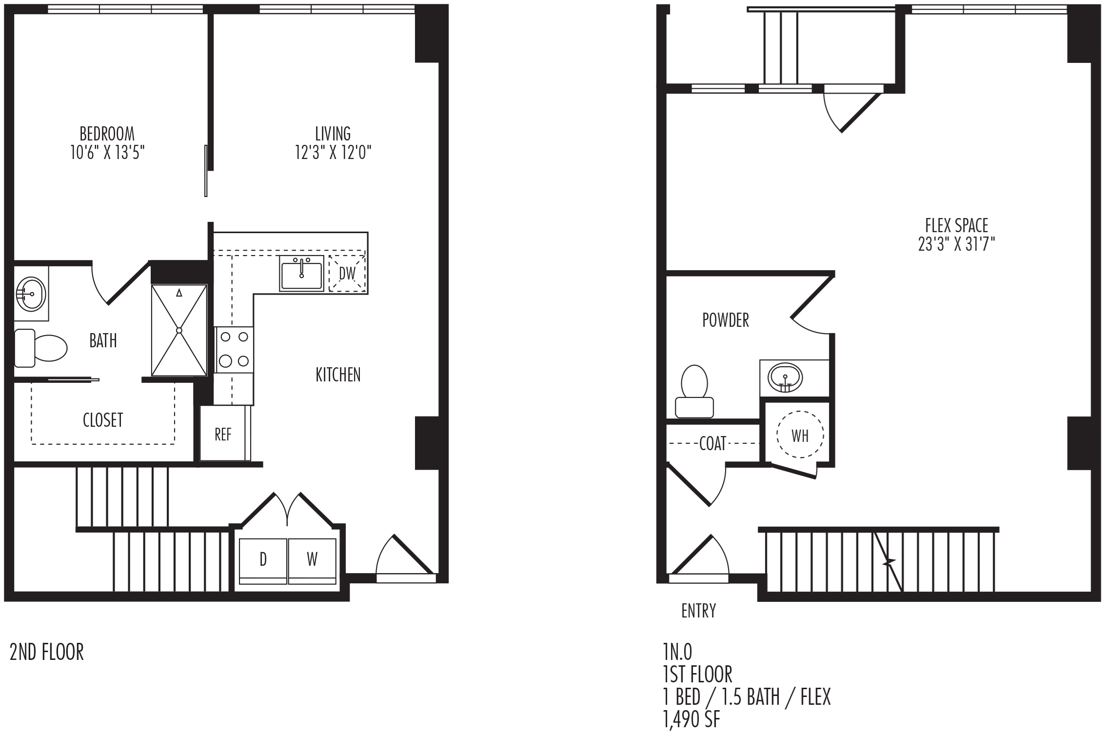 1N floor plan