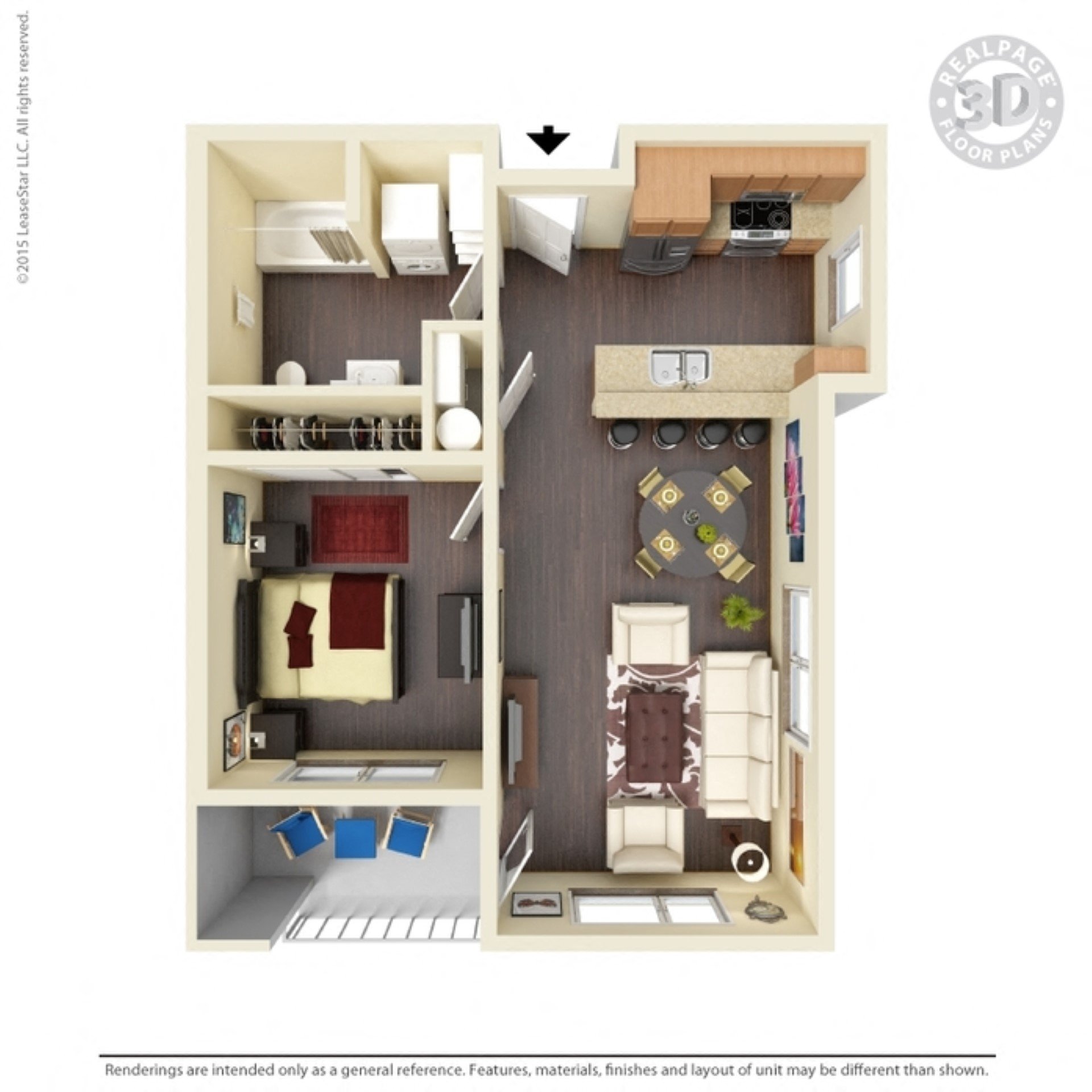Latitude 1 Bed 1 Bath A Floor Plan